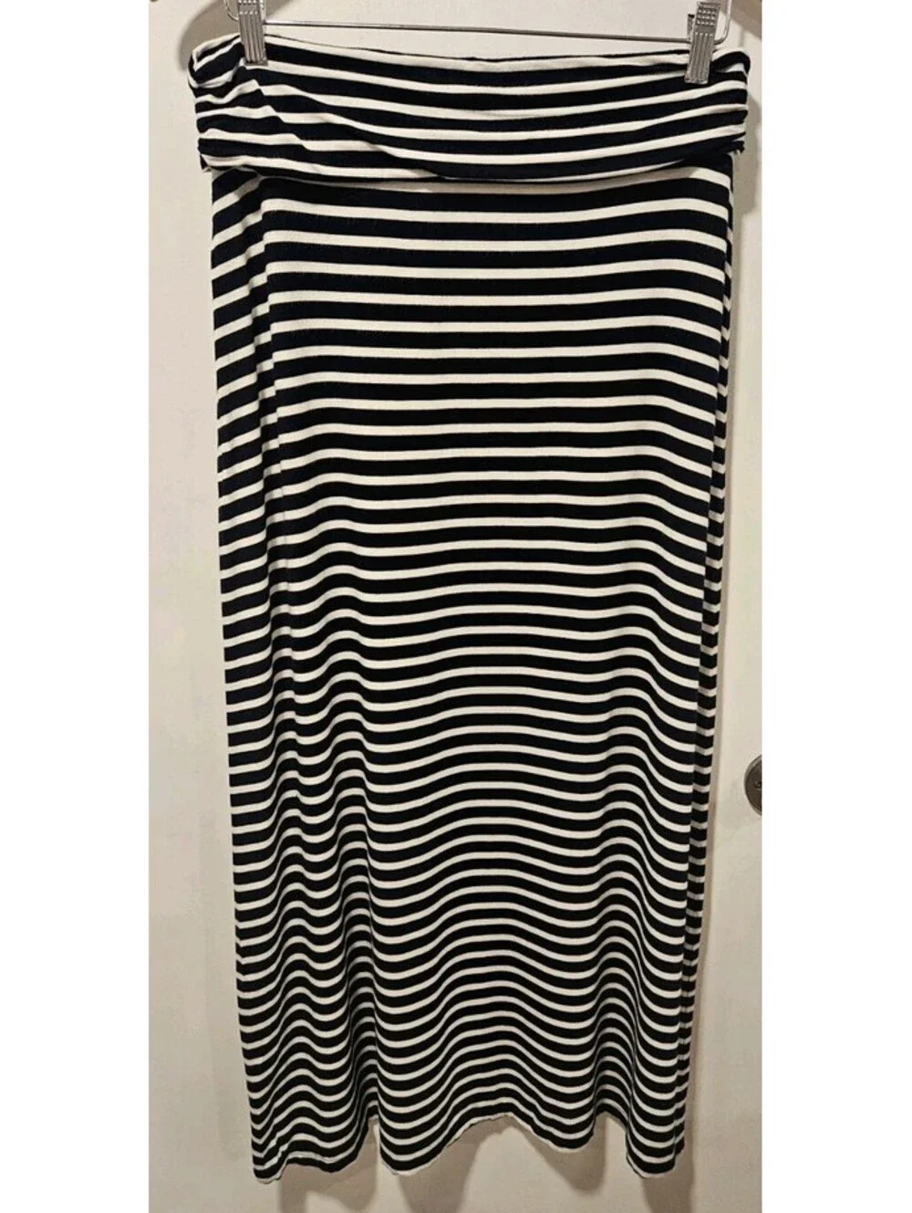 J.Crew J Crew Medium Black White Striped Maxi Skirt